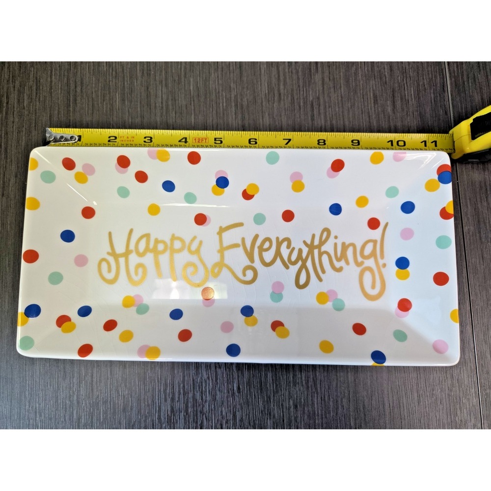 Coton Colors Laura Johnson Happy Everything 16in Rectangle Ceramic Polka Dot